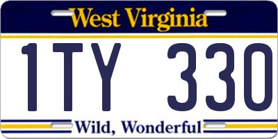 WV license plate 1TY330