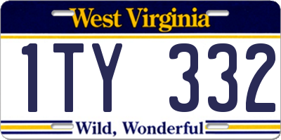 WV license plate 1TY332