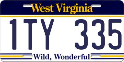 WV license plate 1TY335