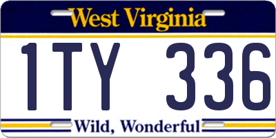 WV license plate 1TY336