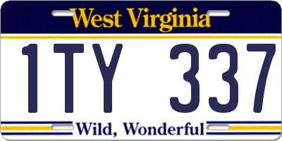 WV license plate 1TY337