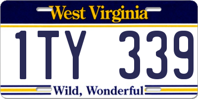 WV license plate 1TY339