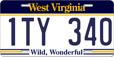 WV license plate 1TY340