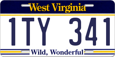 WV license plate 1TY341