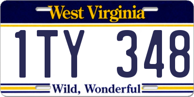 WV license plate 1TY348