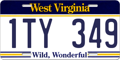 WV license plate 1TY349
