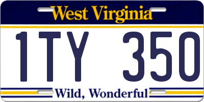 WV license plate 1TY350