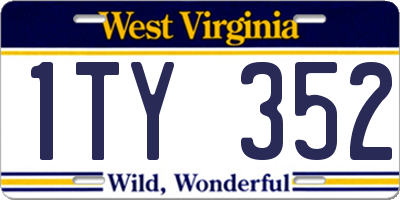 WV license plate 1TY352