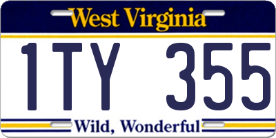 WV license plate 1TY355