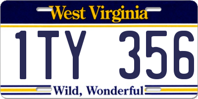 WV license plate 1TY356