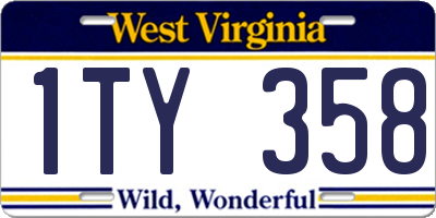 WV license plate 1TY358