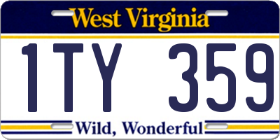 WV license plate 1TY359