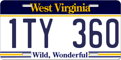 WV license plate 1TY360