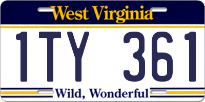 WV license plate 1TY361