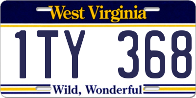 WV license plate 1TY368