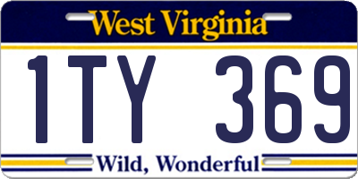 WV license plate 1TY369