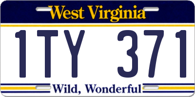 WV license plate 1TY371