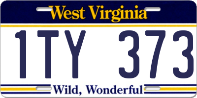 WV license plate 1TY373