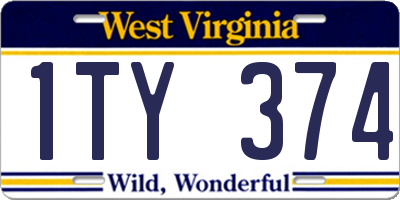 WV license plate 1TY374