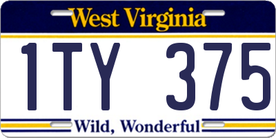 WV license plate 1TY375