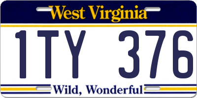WV license plate 1TY376