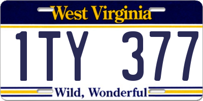 WV license plate 1TY377