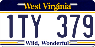 WV license plate 1TY379