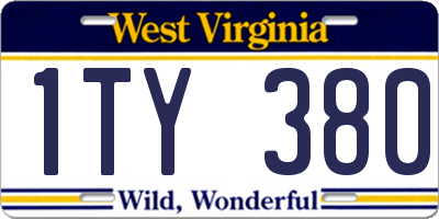 WV license plate 1TY380