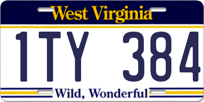 WV license plate 1TY384