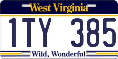 WV license plate 1TY385