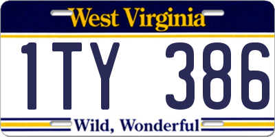 WV license plate 1TY386
