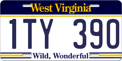 WV license plate 1TY390