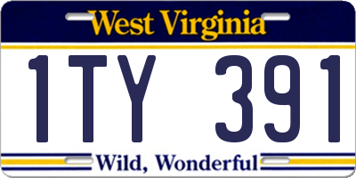 WV license plate 1TY391
