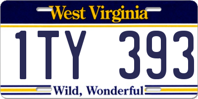 WV license plate 1TY393
