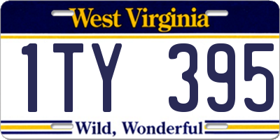 WV license plate 1TY395