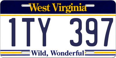 WV license plate 1TY397