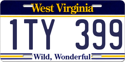 WV license plate 1TY399