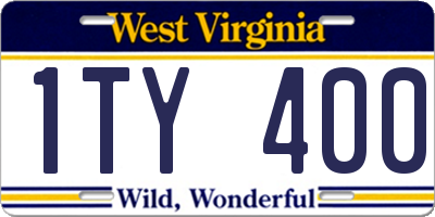 WV license plate 1TY400