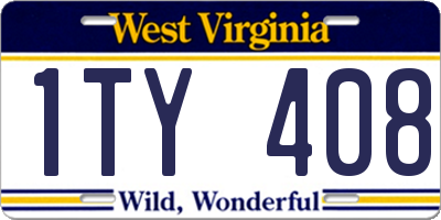 WV license plate 1TY408