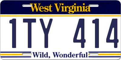 WV license plate 1TY414