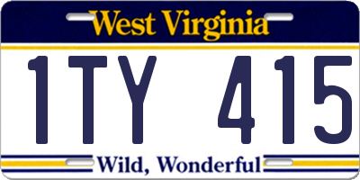 WV license plate 1TY415