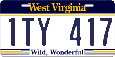 WV license plate 1TY417