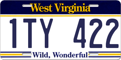 WV license plate 1TY422