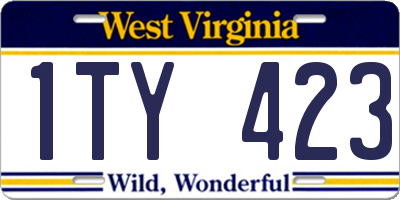 WV license plate 1TY423