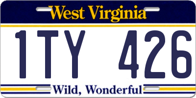 WV license plate 1TY426