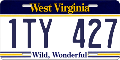 WV license plate 1TY427