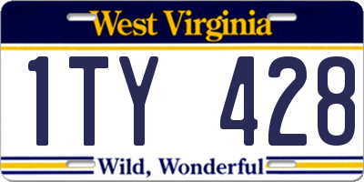 WV license plate 1TY428