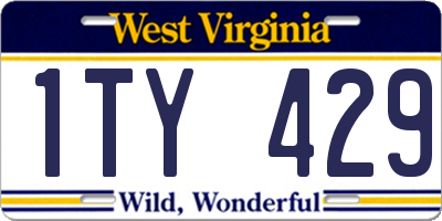 WV license plate 1TY429