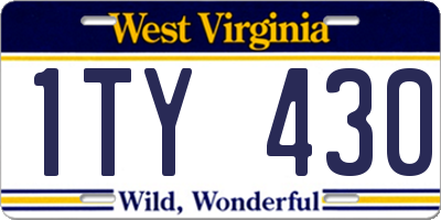 WV license plate 1TY430