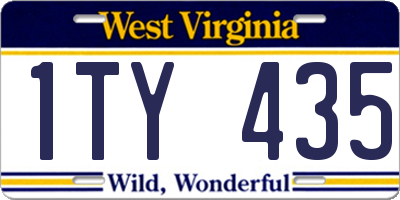 WV license plate 1TY435